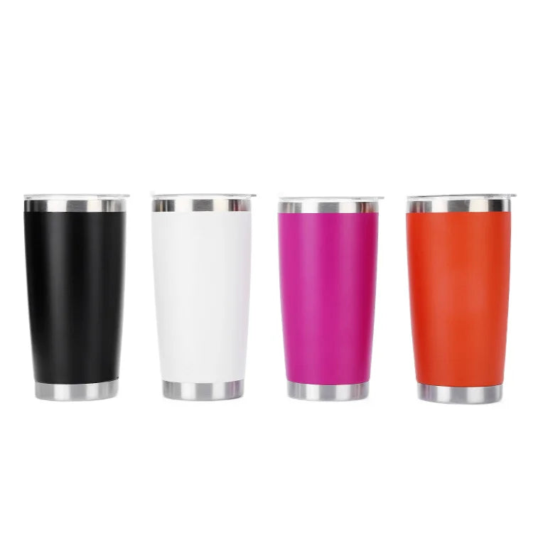 20oz Stainless Steel Tumbler Bulk with Lid Double Wall Vacuum Insulated Travel Mug Powder Coated Coffee Cup