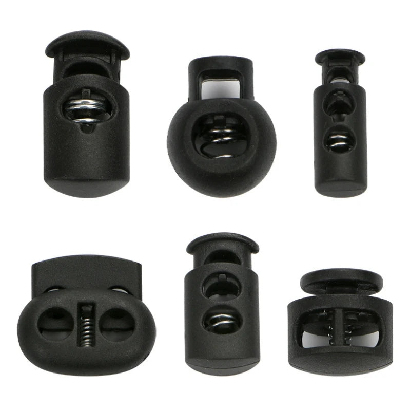 Wholesale All Kinds Size Black Plastic Adjustable Flat Pig Nose Cord Stopper for Wholesale Cord Stopper Elastic Ropes Cord Lock
