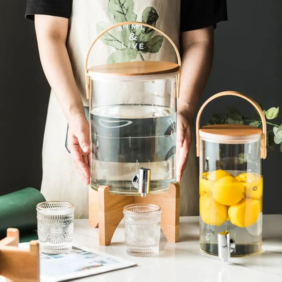 Nordic Cold Kettles Glass Warm Water Juice Cold Kettles Summer Household High Temperature Heat Resistant Glass Kettle