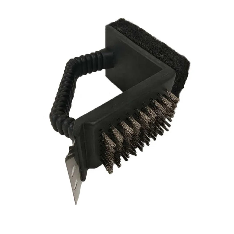 American-Style Multifunctional Steel Wire BBQ Brush High-Temperature Resistant Tool for Outdoor Grill Comes