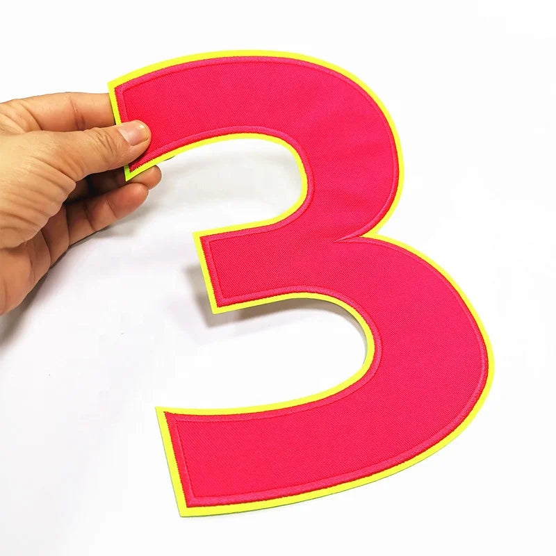 Custom Embroidered Eco-Friendly Football Jersey Numbers Patch Iron-On Twill Fabric