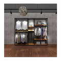 Fashion Garment Shop Fittings Custom Metal Clothes Hanging Racks Black Display Wall Mounted Display Racks and Stands