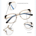 Retro Frame Women Oversized Women Top Quality Optical Glass Lens Frames Blue Light Blocking Eyewear Cat Eye Metal Glasses Frame