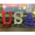 USA Wooden Letter DIY Decoration Sparkling 3D Crystal Diamond Letter for Office Wedding Decoration Party Supplies