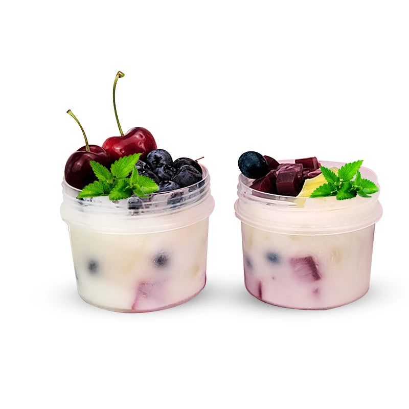 High Temperature PP 100g  Plastic Ice Cram Cup 500ml Fruit Nuts Yogurt Pudding Cup Frosted Plastic Jar for Plasticine