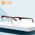 Utop Optical Eyeglass Frames Fashion High Density Men Luxury Cat Eye Designer Acetate Optical Frame