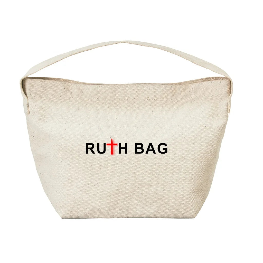 Ruthbag Natural Cotton Canvas Waterproof Thermal 20L Backpack Lunch Insulated Cooler with Aluminum Inner Layer for Travel