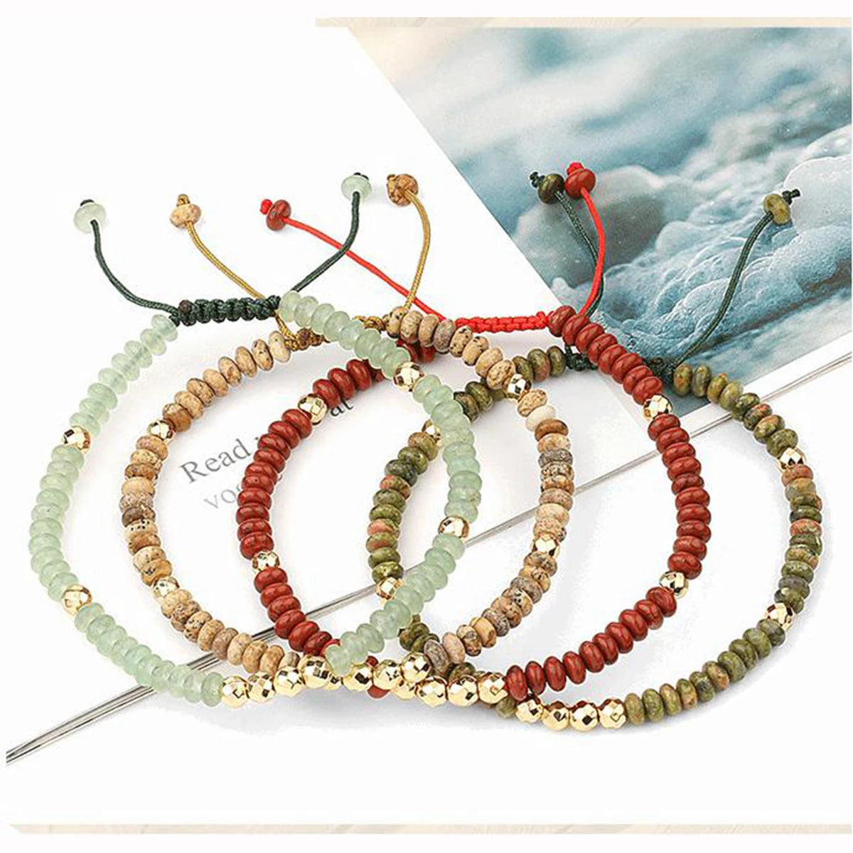 Newest Selling Bohemian 4mm Cut Flour Crystal Bead Bracelet Hand Woven Natural Stone Creative Bracelet for Women Girls