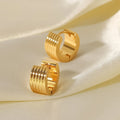 Fashion Jewelry Wholesale Trendy 18K Gold Plated Multi-layer Huggie Dainty Shiny Stainless Steel Earrings
