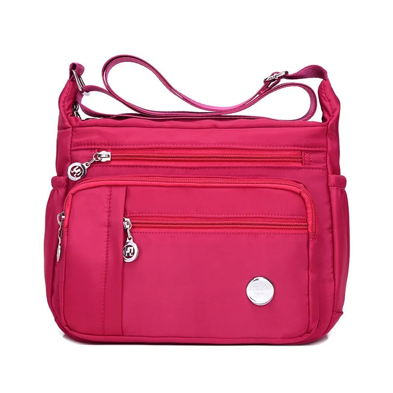 Simple and Stylish Large Capacity Multi-storage Waterproof Nylon Crossbody Shoulder Bag for Women