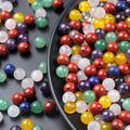 6mm Natural Round Gemstone Loose Beads Half Drilled Healing Chakra Polished Tumbled Stone Beads for Charm Jewelry Craft Making