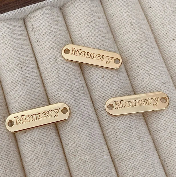 Custom 3D Embossed Metal Logo Tags for Bags Clothing Own Design Sewing Brand Private Name Label Washable Roll Shape for Garments