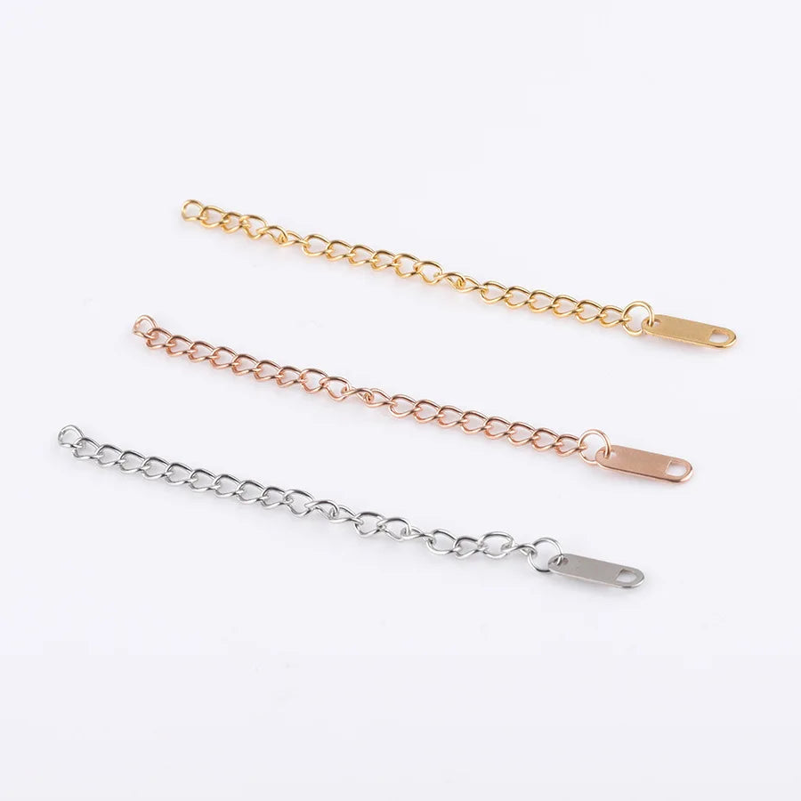 6cm Gold Plated Extension Chain With Tail Jewelry Accessories Stainless Steel for Necklace and Bracelet