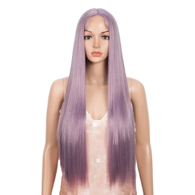 HD Transparent Lace Natural Hair for Black Women Straight Synthetic Lace Front Wig Ombre Heat Resistance Blonde Lace Front Wig
