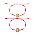 Hot Selling Lucky 7 Knot Red String Catholic Religious Virgin Mary Bracelets Women Round Two Sides St. Benedict Cross Bracelet