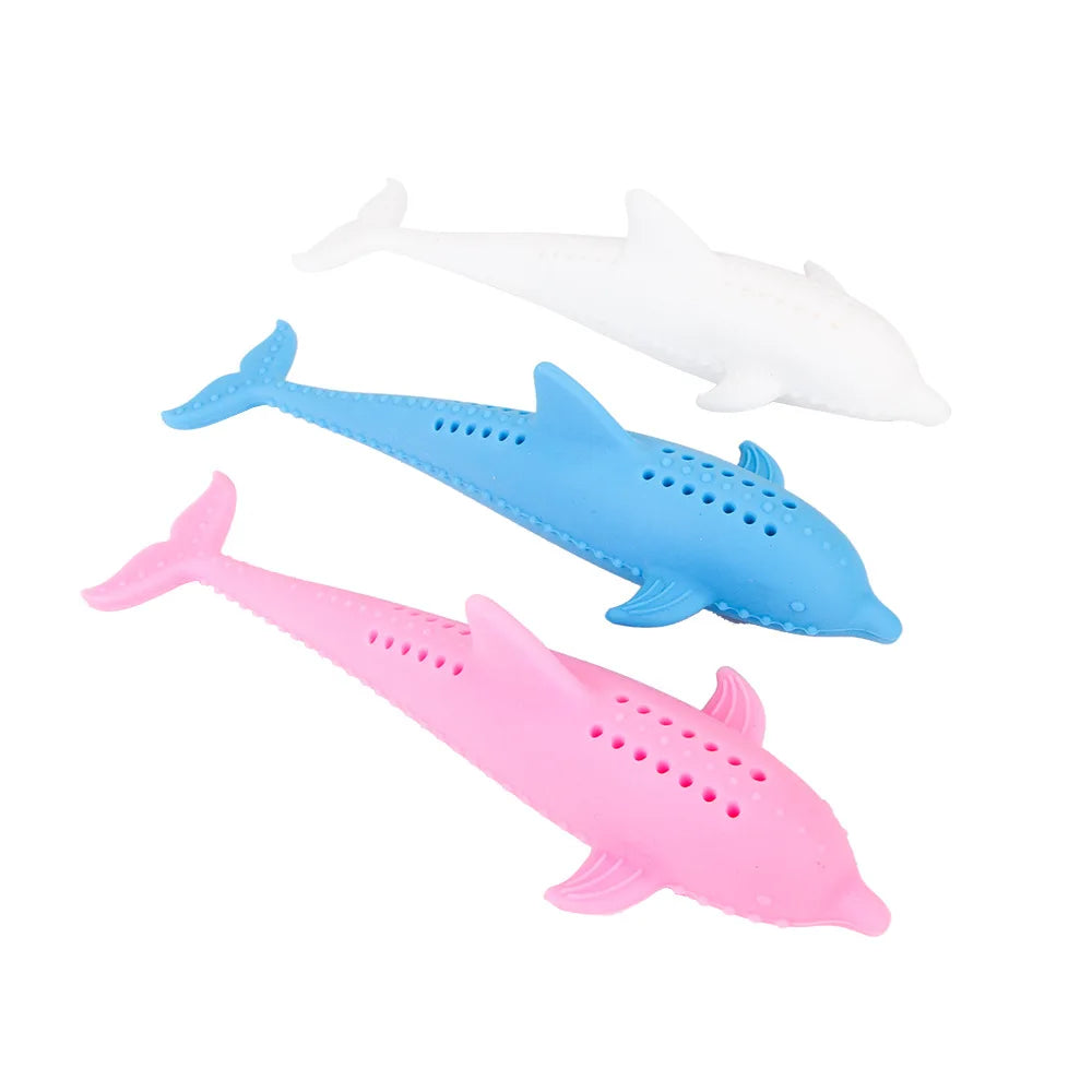 Wholesale Silicone Dolphin Catnip Cat Teaser Toy Stick