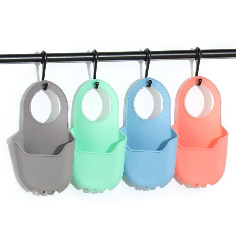 Household Silicone Drain Basket Soap Holder Storage Box Kitchen Sink Hanging Drain Strainer