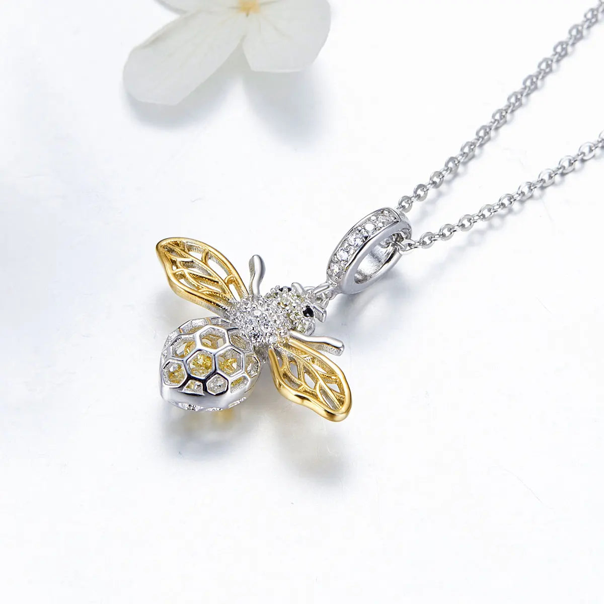 925 Sterling Silver Animal Bee Charm Bracelet Pendant Fashionable CZ Zircon Bead Women's Lucky Charm Jewelry Model SCC1125