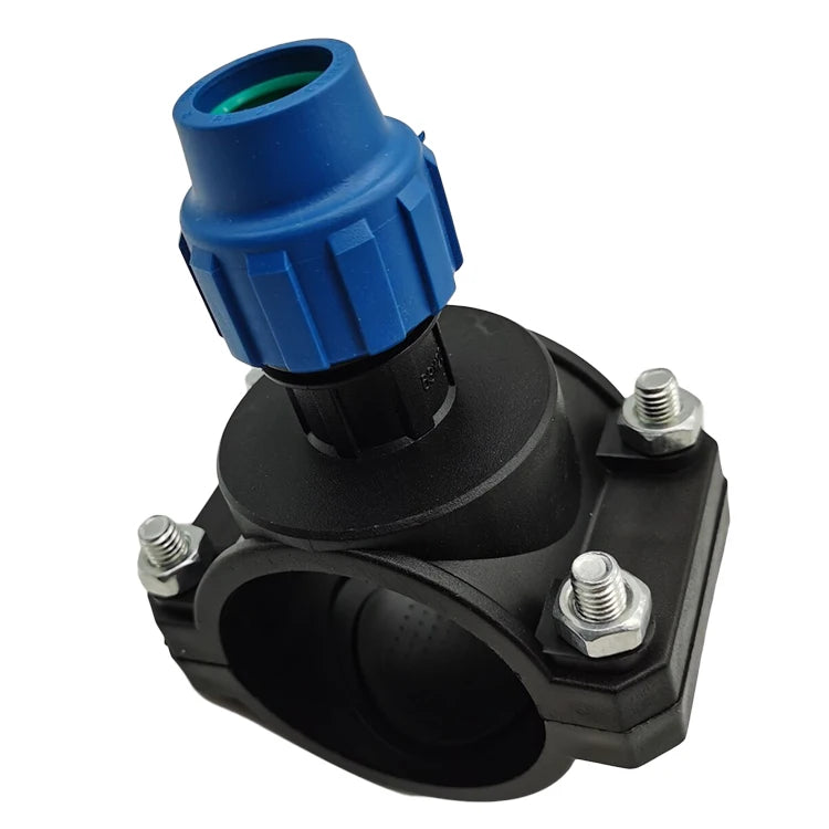 Wholesale PP Compression Fittings Clamp Saddle Agriculture Irrigation Pipe Fittings for Water Supply