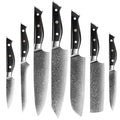 7-Piece Kitchen Knife Set Micarta Handle Damascus Steel Chef Kiritsuke Santoku Nakiri Boning Utility Paring Knife Carbon Steel