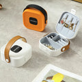 Wholesale Simple Exquisite Portable Multi-Functional Plastic Lipstick Jewelry Box with Leather Handle for Travel