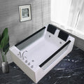 Luxury Acrylic Portable Whirlpool Massage Spa Tub 16 Jets LED Lights Heated 2 Person Adults Freestanding Corner Bathtub Hotel
