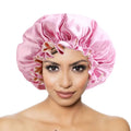 GTOP Wholesale Custom Logo Hair Accessories Double Layers Turban Wave Selvedge Solid Satin Silky Bonnets Sleep Caps for Women