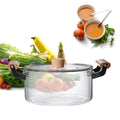 ITOP 2.5L Transparent Borosilicate Glass Soup & Stock Pot Big Size Heat Resistant with Lid for Milk Pot & Soup Pot