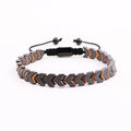 New Design Men Jewelry Bracelet  V Shape Hematite Beads Handmade Woven Macrame Bracelet for Men