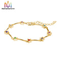 New Arrival Birthstone Decor Engrave Name Bracelet Dainty Stainless Steel Diamond Star Bracelet Women