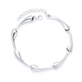 Guangdong Jewelry and Accessories 925 Sterling Silver Plain Water Drop Bracelets for Women Girls