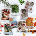 40PCS VSCO Fresh Flower Transparent Vinyl Stickers for Laptop Luggage Skateboard Bottle Vinyl Sticker Paper