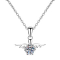 The Same S925 Silver Fashion Angel Kiss Necklace Female Moissanite Gemstone Pendant Necklace Manufacturers Wholesale
