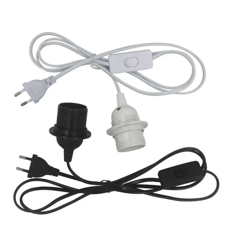 EU/US On/Off E27 Lamp Base Wall Flexible Holder Light Socket AC 110V 220V Converter Bases 20CM Book Light Adapter Plug Switch
