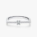 Ailmay 925 Sterling Silver Charm Shiny Rectangle Clear Zircon Finger Rings for Women Luxury Wedding Engagement Fine Jewelry Gift