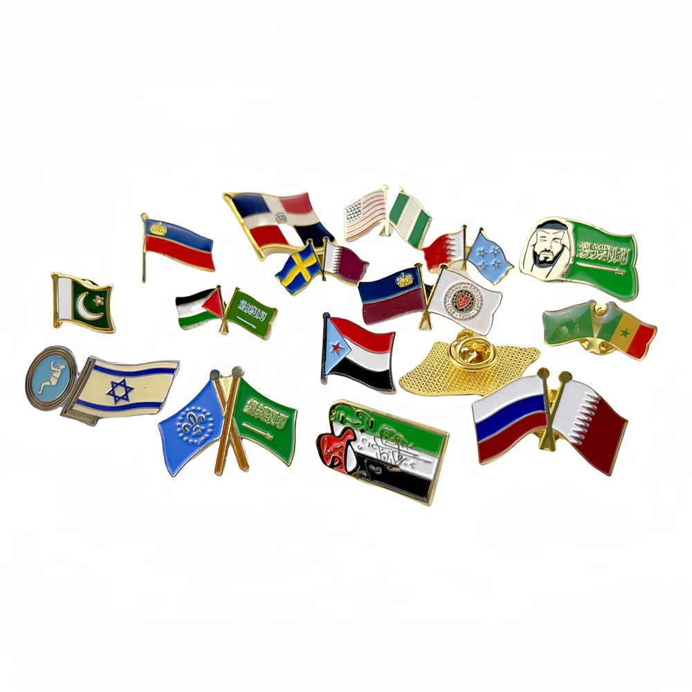 Friendship Crossed Flag Lapel Pin Customize with Your Country's Flag Pins Create Unique Designs Pin Badge for Special Occasions