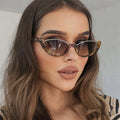 Fashionable Irregular Narrow Sunglasses Travel Accessories Small Half Frame Cat Eye Trendy Modern Eyewear Sunglasses