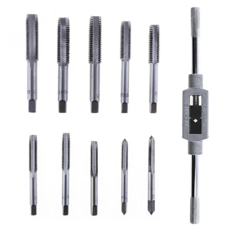 11pc M6-m12 Composite Tip Drill Bits with Die Set for Wood Plastic Soft Metal Steel