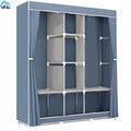 2 Doors Portable Folding Nonwoven Fabric Storage Rack