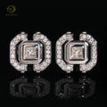 Moissanite Jewelry 925 Sterling Silver Fashion Iced Out Screw Back Diamond Stud Earrings