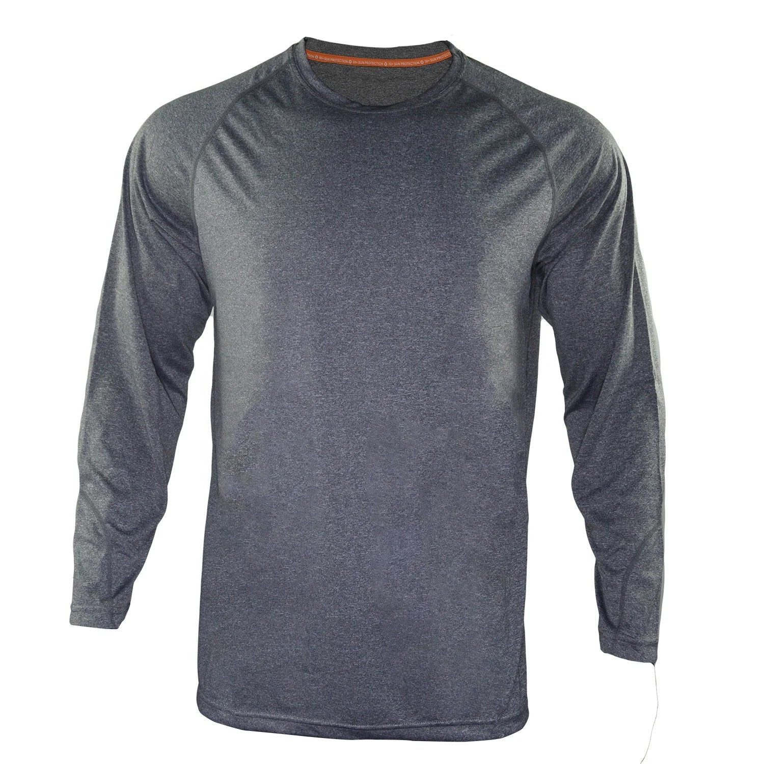 Mens 100% Polyester Blank Gray Fishing Shirt on Stock Wicking UV Protection Breathable Plus Size Outdoor Clothing