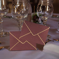 Luxury Recyclable Double-Sided Gold Foil & Pearl Edge Paper Envelope with Custom Printing Logo for Gift Packaging