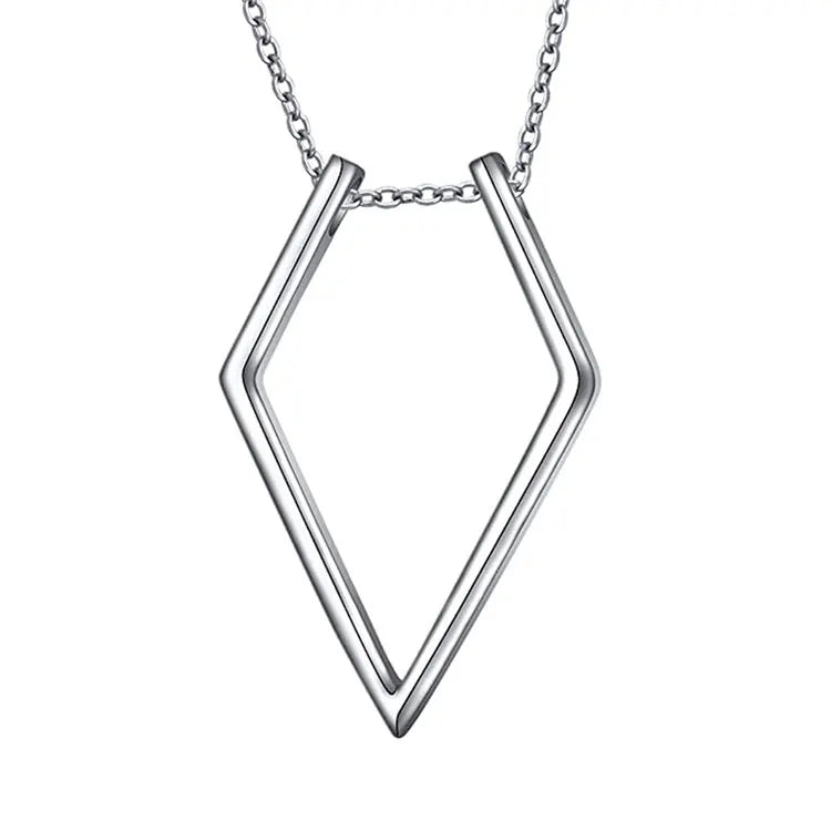 SC 2023 Hot Selling Wedding Anniversary Gifts Fashion Non Tarnish Stainless Steel V Shaped Ring Holder Necklace to My Wife