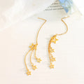 High Quality Women Tassel Stainless Steel Gold Plated Long Chain Star Dangle Earring Jewelry