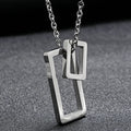 INS Couple Necklace Personalize Stainless Steel Necklace Creative Hollow Geometric Shape Pendant Necklace