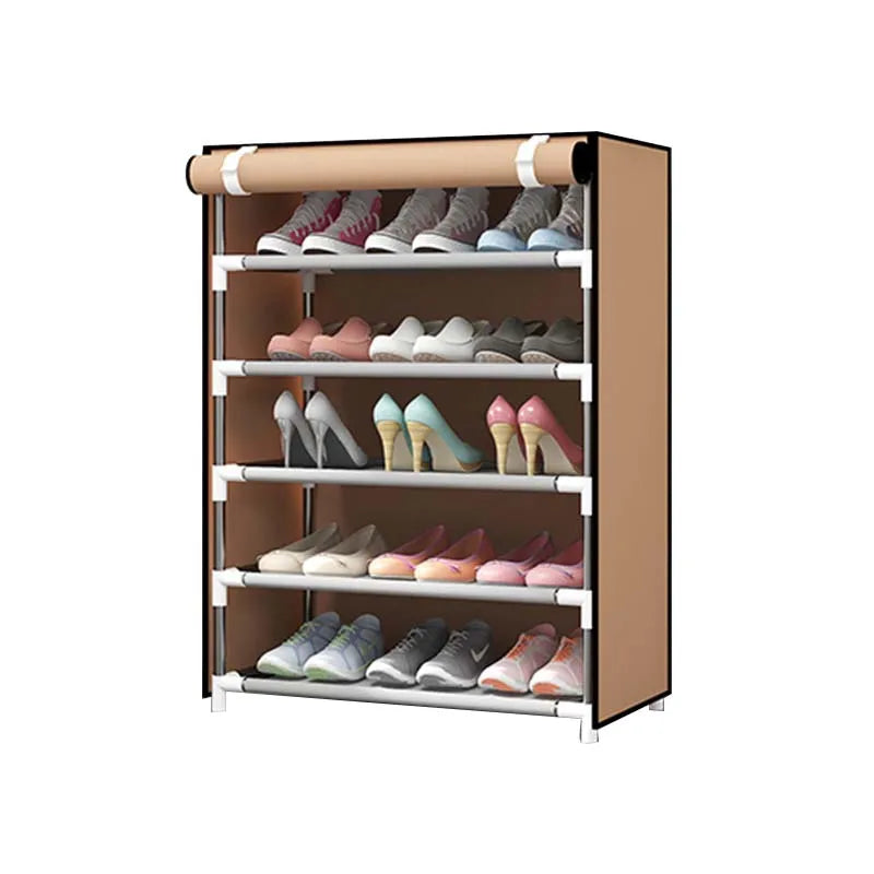 Foldable Plastic Iron Shoe Cabinet Simple Design Shoe Organizer Shelf for Hotels Apartments Bathrooms Outdoor Spaces Halls