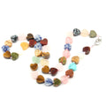 Wholesale Heart Shaped Stone Beaded Necklaces Jewelry Healing Crystal With Alloy Findings Length 42cm 16.5"