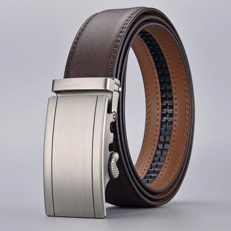Factory Customized Fashion Automatic Belt for Men Business Cow Leather Ratchet Belt