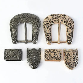 Meetee ZK785 2.6cm Garment Hardware Accessory Clothing Metal Vintage Carved Belt Head Decorative Leather Belt Buckle