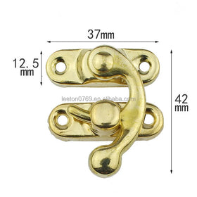 Stock Supply Box Accessories 37 X 42mm 3 Colors Metal Wooden Box Latches and Wooden Box Locks